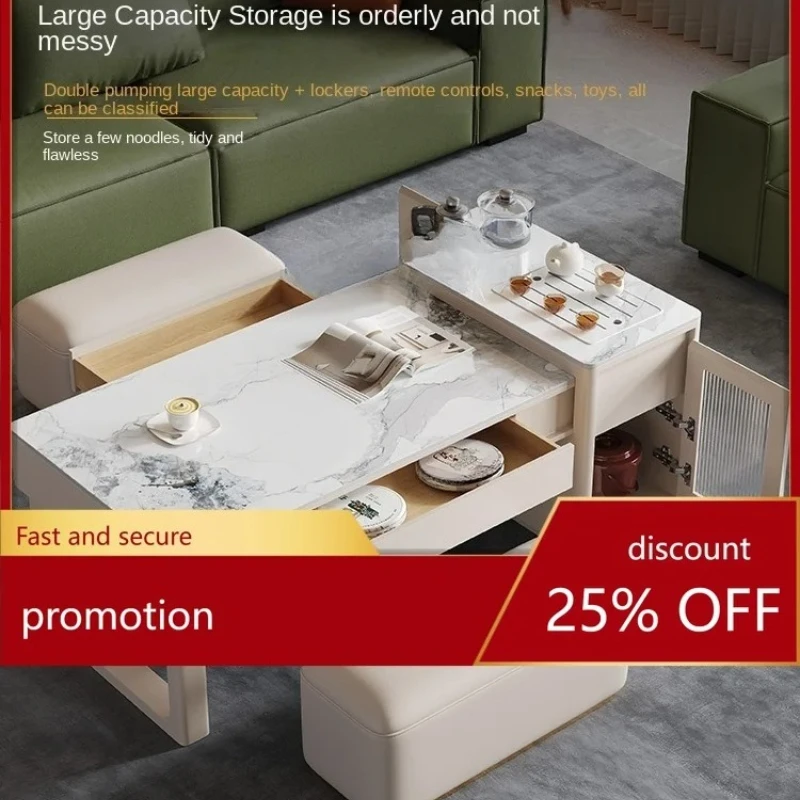 

Stone Plate Retractable Kung Fu Tea Table Small Apartment Living Room Tea Table One Body Small Tea Table