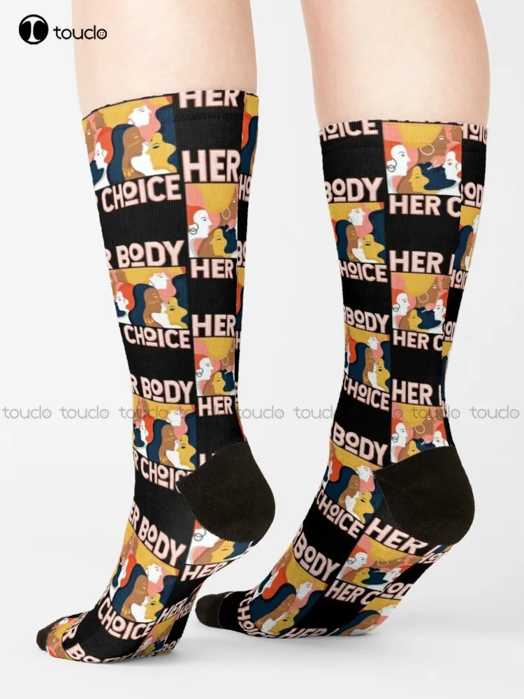 Her Body Her Choice Socks Work Socks For Men Funny Art Streetwear Colorful Cartoon Socks Christmas New Year Gift Unisex Adult