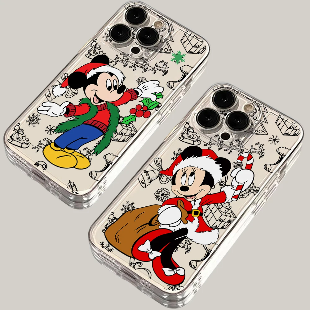 Mickeys Minnies Christmas Phone Case for Tecno Spark Go 30C 10 Camon 30 20 19 Pova 6 5 4 Pro Itel S23 A70 4G 5G Clear TPU Cover