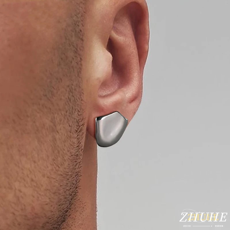 ZHUHE Shield Stud Earrings In Cyberpunk Style Are Suitable For Men And Women As Jewelry Accessories And Party Gifts