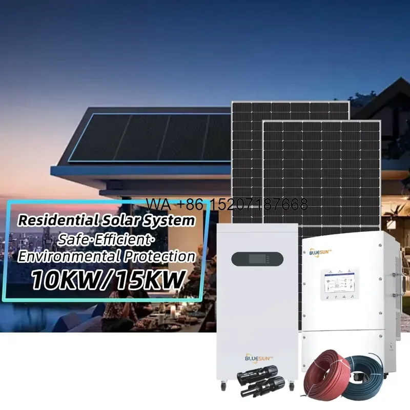 Wmwmnu for Bluesun Hybrid Solar Energy Storage System Kit 10Kw 12Kw 14Kw 15Kw 20Kw Home Complete Set Off Grid Solar Power