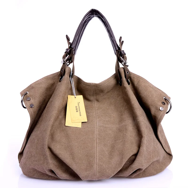 Frauen Leinwand Messenger Bags Weiblichen Umhängetaschen Solide Schulter Tasche Mode Lässig Designer Weiblichen Handtasche Große Kapazität Tote – Detail 14