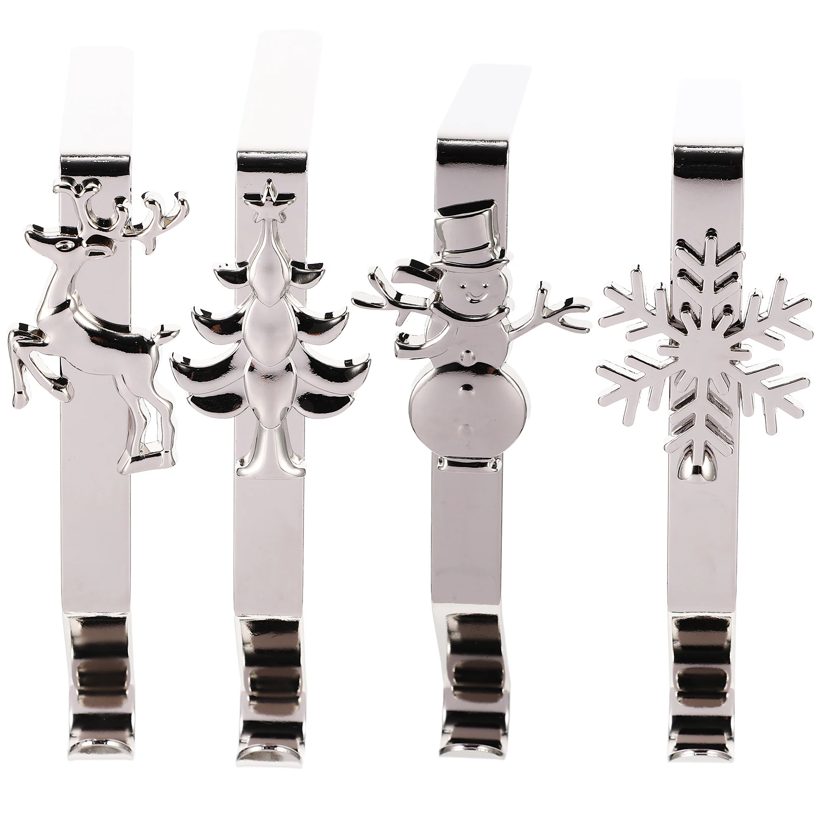 

4pcs Stocking Christmas Supplies Holder Mantel Hook Sturdy Iron Punch Free Garland Fireplace Hangers Decorations