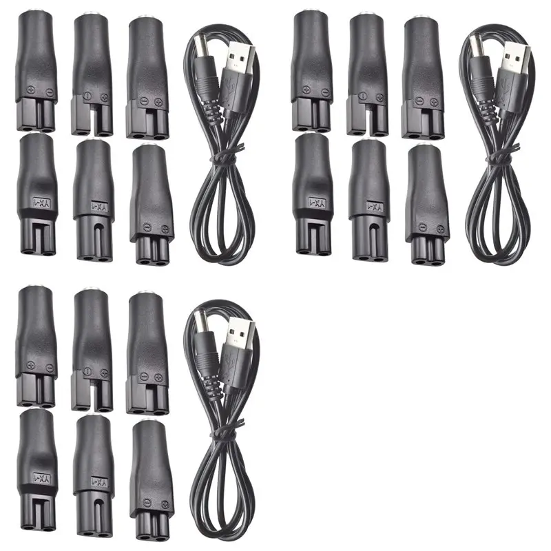 B63B-21 PCS Power Cord 5V Replacement USB Adapter For Electric Hair Clippers, Beard Trimmers, Shavers, Beauty Instrum