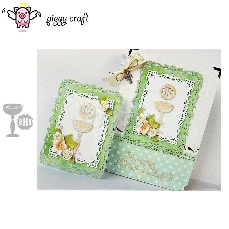 

Piggy Craft metal cutting dies cut die mold 2019 IHS letter and cup Scrapbook paper craft album card punch knife art cutter die