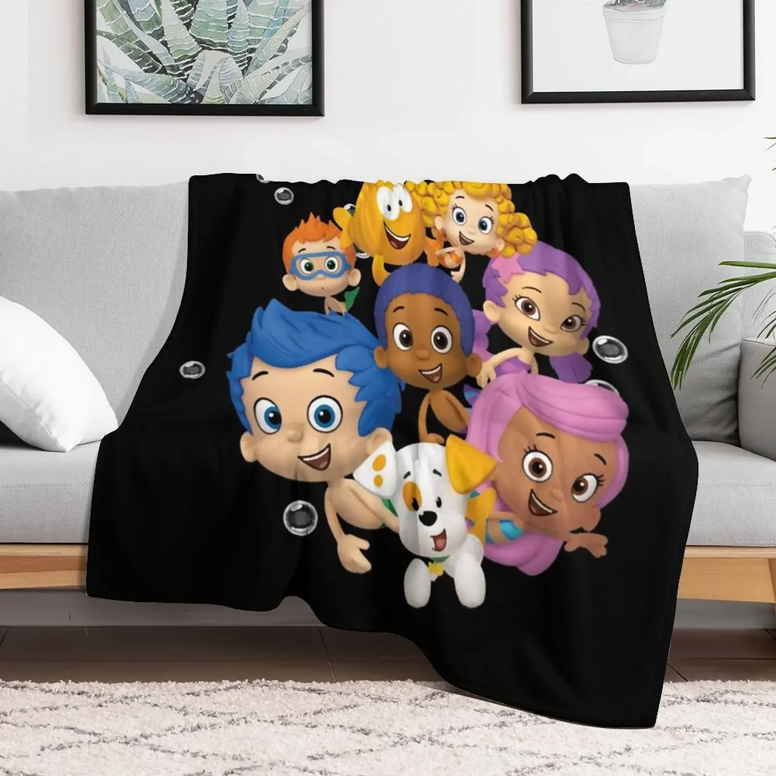 Gifts Idea For Bubble Guppies Sticker Christmas Throw Blanket Quilt valentine gift ideas Blankets