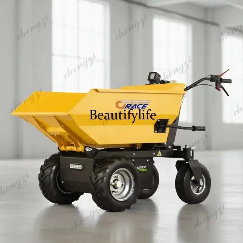 M138 Wheel Hydraulic Self-propelled Tipper Truck 1-2Ton Portable Walking Dump Dumper Car For Garden Farm Building Work
