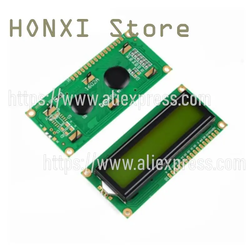 1PCS Yellow green screen 1602 LCD1602A LCD liquid crystal screen - 1602-5 v to 5 v black font with backlight