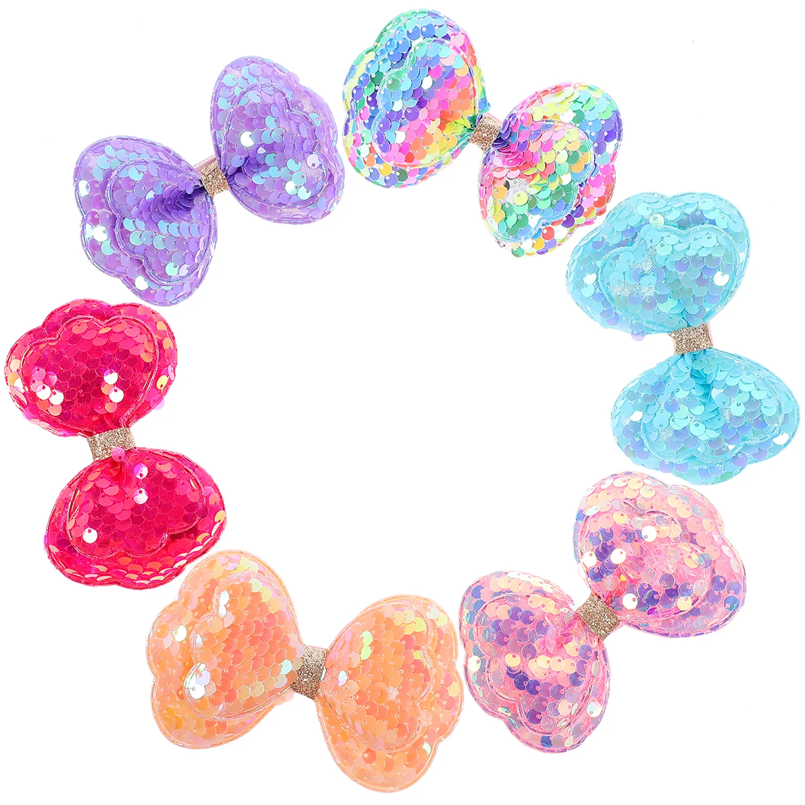 

6 Pcs Sequin Bow Hair Clips for Girls Cute Decorative Child Accessories Birthday Party Performance Hair Bows Little Girl