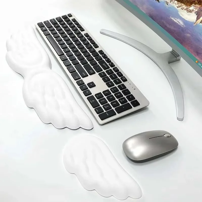 Mechanical Keyboard Mouse Wrist Rest Angel Wing Memory Foam Mouse Cushion Support Pad Wrist Support For Office Computer Laptops