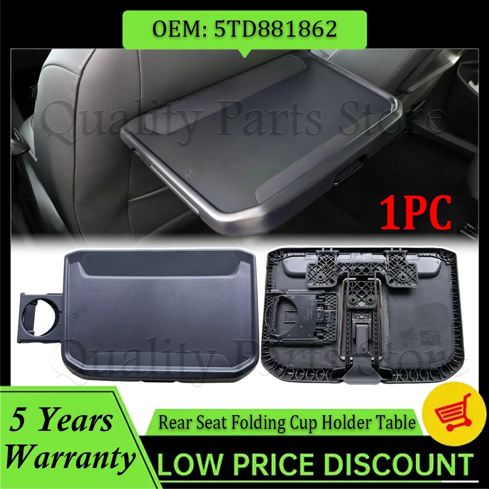 

5TD881862 5TD881861 For VW Touran L Tiguan L 2016-2023 GOLF Passat Car Interior Rear Seat Folding Cup Holder Table Left / Right