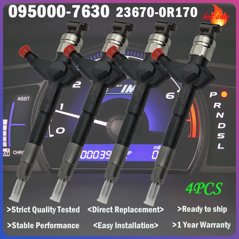4 шт. 095000-7630 23670-0R170 Форсунка Common Rail для двигателя Toyota 2AD-FTV Corolla Verso RAV4