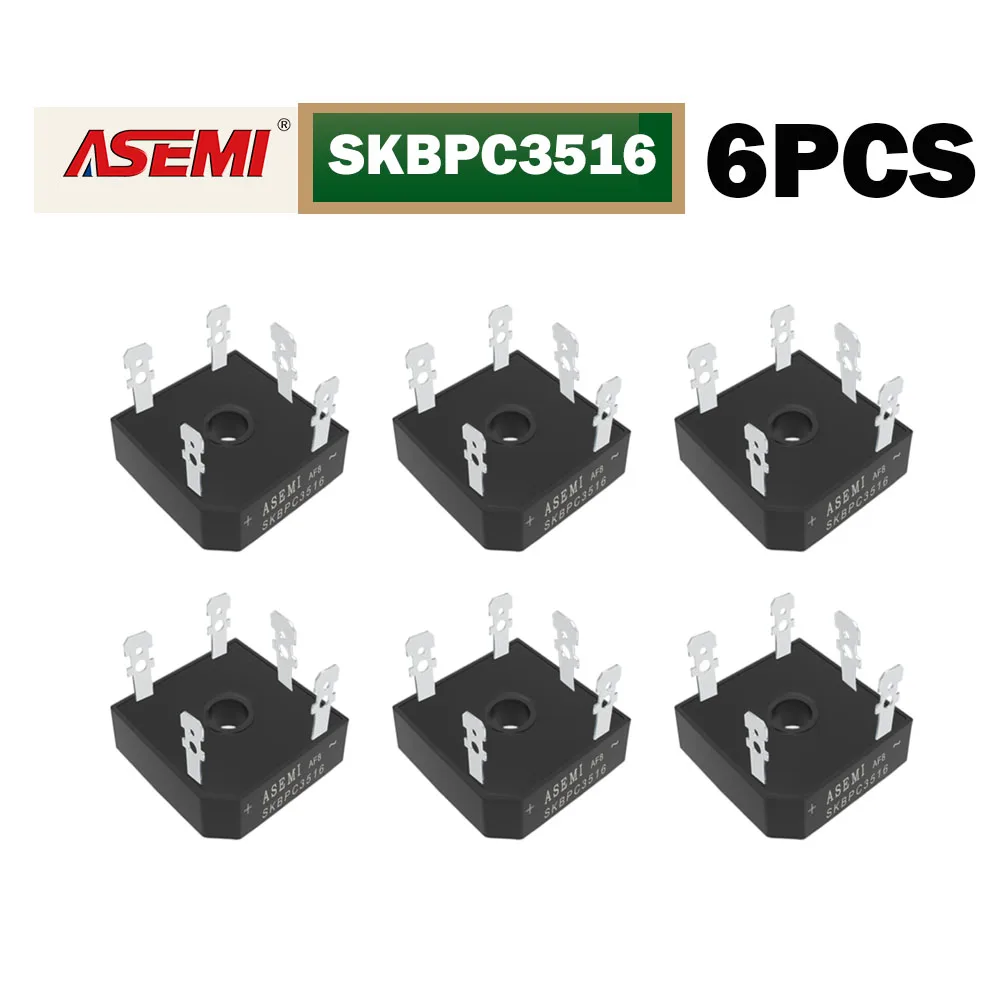 6PCS SKBPC3516 3 Phase Rectifier Bridge 35A 1600V SKBPC-5 ASEMI