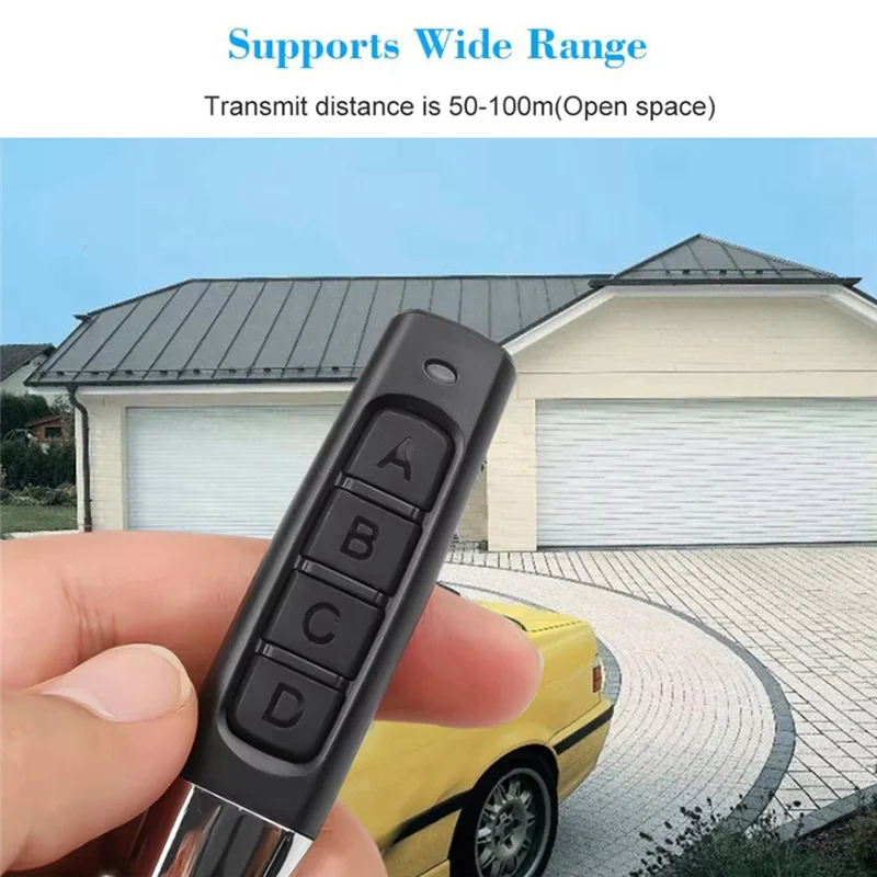 AY14 -10PCS 433Mhz Remote Control Duplicator 4-Button Car Key Garage Door Opener Clone Code With Keychain For Home