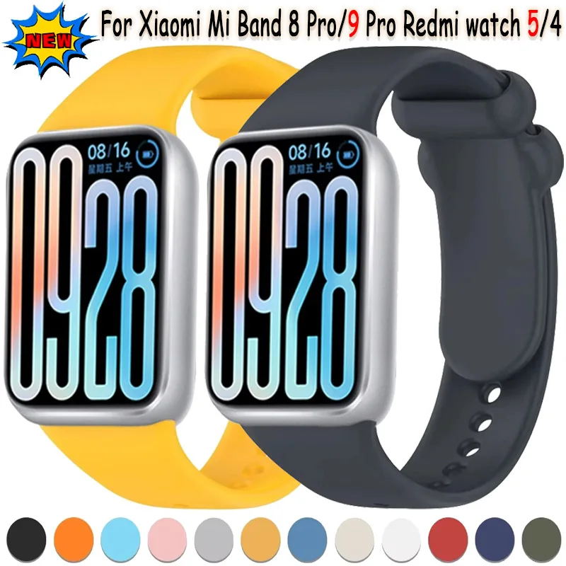 Xiaomi Mi Band 8 Pro/9 Pro 용 부드러운 실리콘 스트랩 Xiaomi Redmi Watch 5/4 correa 용 통기성 교체 팔찌 손목 밴드