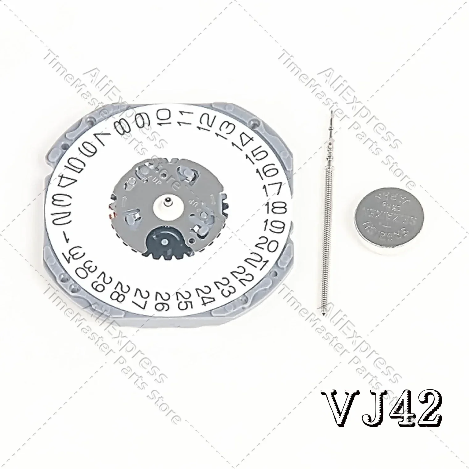 VJ42B quartz movement watch date at 3/6 o'clockSingle calendar with battery for VJ42 3 hands repair