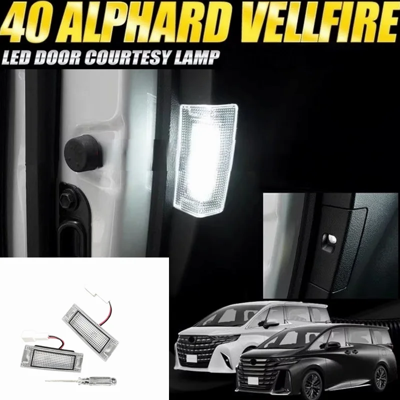 لتويوتا ألارد AH40 2023 2024 2025 البلاستيك الإضاءة الداخلية استبدال أضواء LED مجموعة مصابيح إلى الباب الأوسط