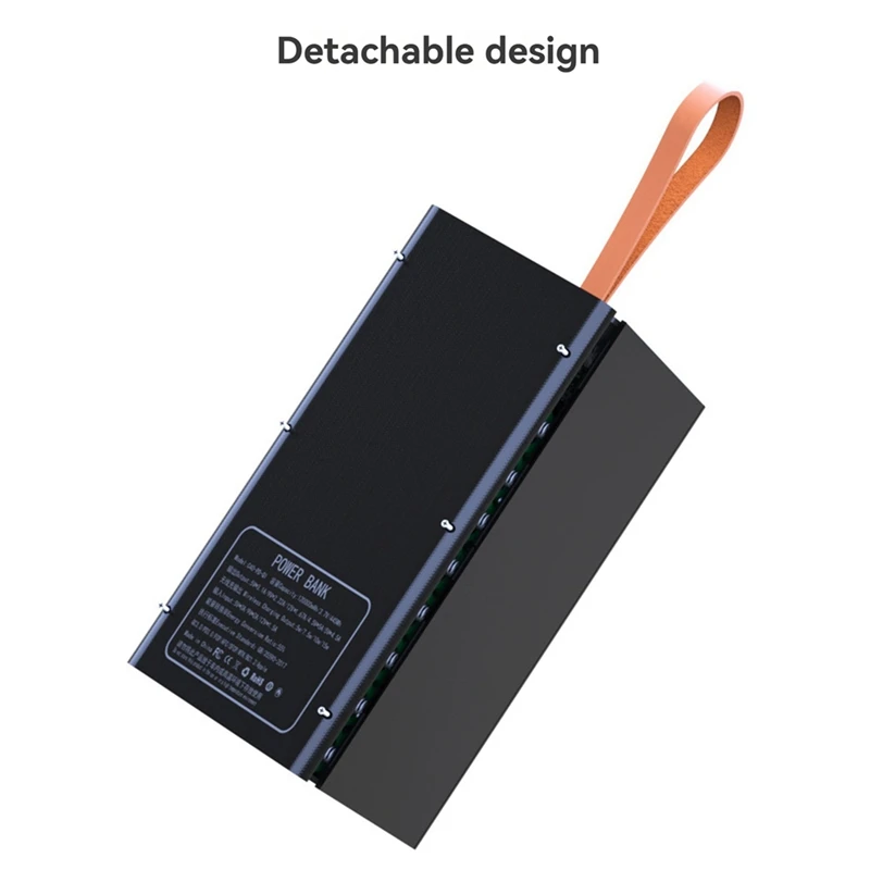 ABBN-DIY Power Case Box 40X18650 Battery Pack With LED Lighting And Advanced Charging Protocols Detachable Battery Case