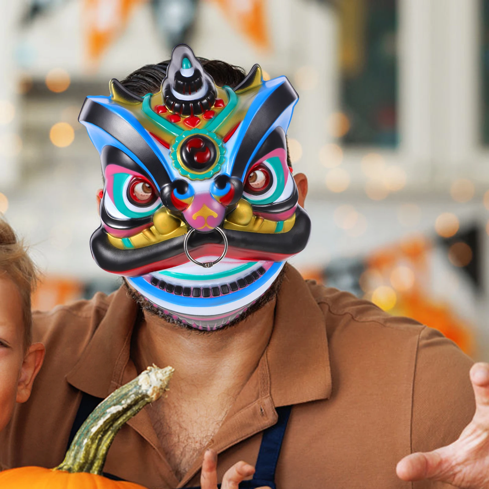 

Mask Costumes Plastic Adult Man Style Traditional Dancing Animal Lions Cosplay Masks Party Chinese Handmade