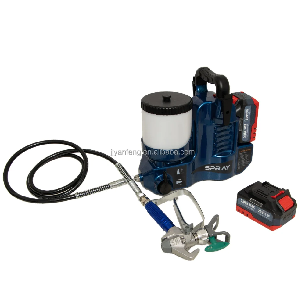بخاخ طلاء لاسلكي بدون هواء مع مسدس رش سريع للبطارية، بخاخ محمول عالي الأداء لجميع الأسطح