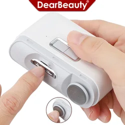 2 in 1 Electric Automatic Nail Clipper Polishing Fingernail Trimmer Manicure for Adult Baby Nail Cutter Sharpener with Light