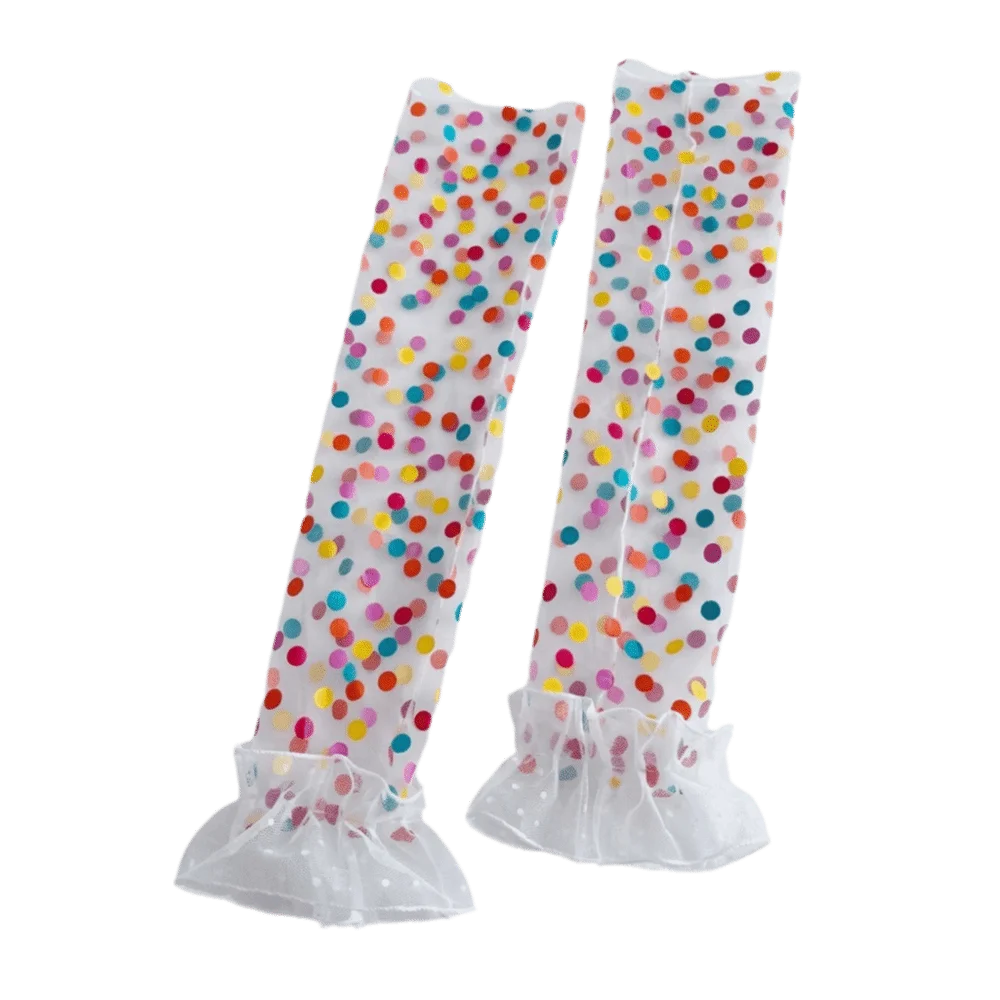 

Breathable Lolita Arm Sleeves Polka Dot Pattern Bow Mesh Sunscreen Sleeves Transparent Arm Protection Long Fingerless Gloves