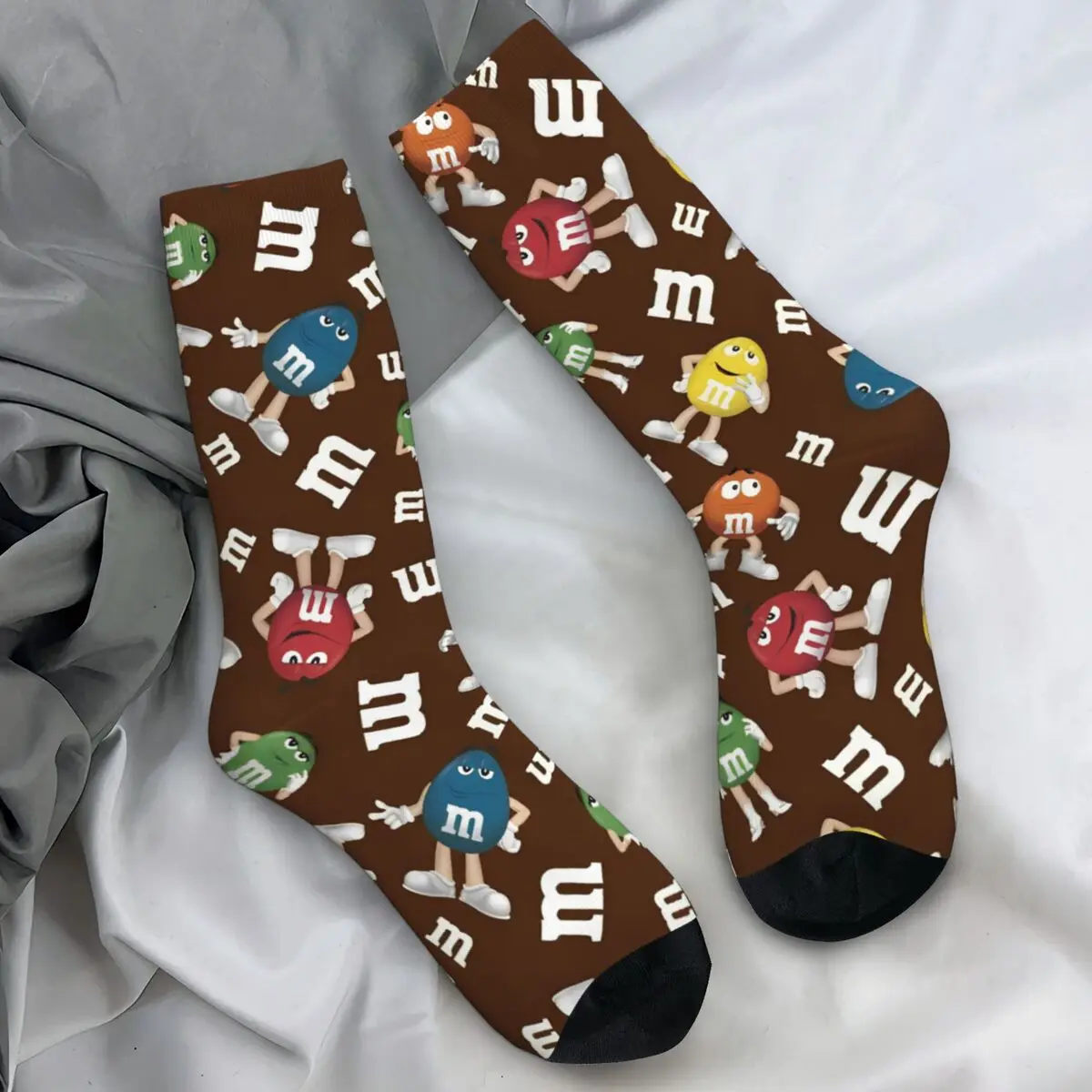 

M Chocolate Beans Stockings Design Harajuku Socks Autumn Anti Skid Socks Couple Climbing Warm Soft Socks