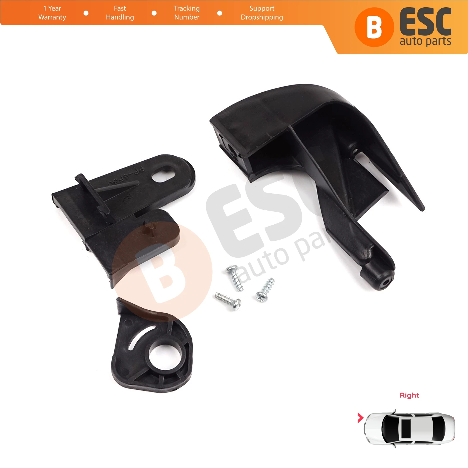 EHL62 Headlight Holder Mount Repair Bracket Tab Set Right Side for Fiat Fiorino MK3 Citroen Nemo Peugeot Bipper 2007-2020 6212F3