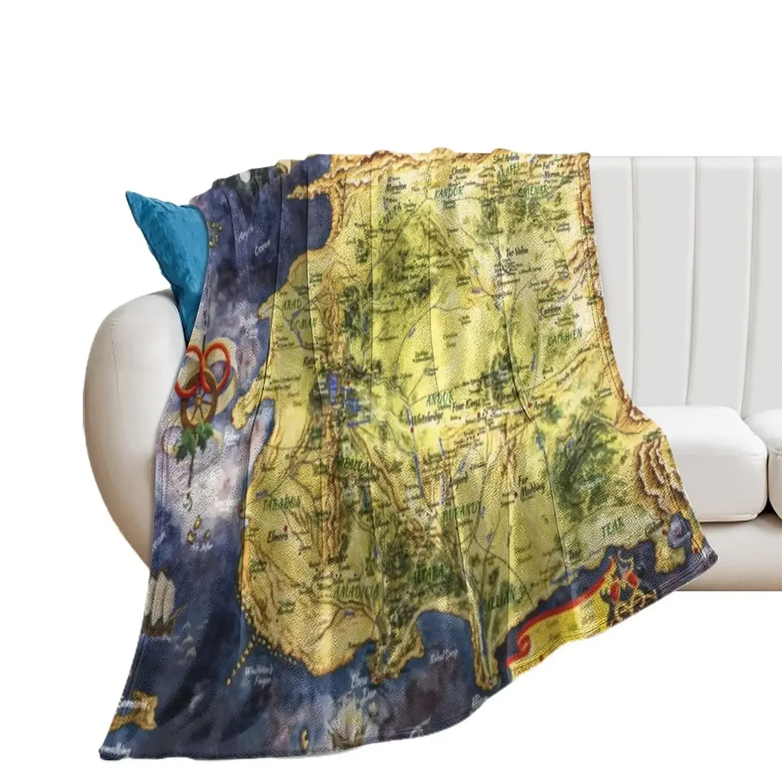 Fantasy Wheel of Time Map Throw Blanket Heavy blankets and throws Bed covers manga Blankets