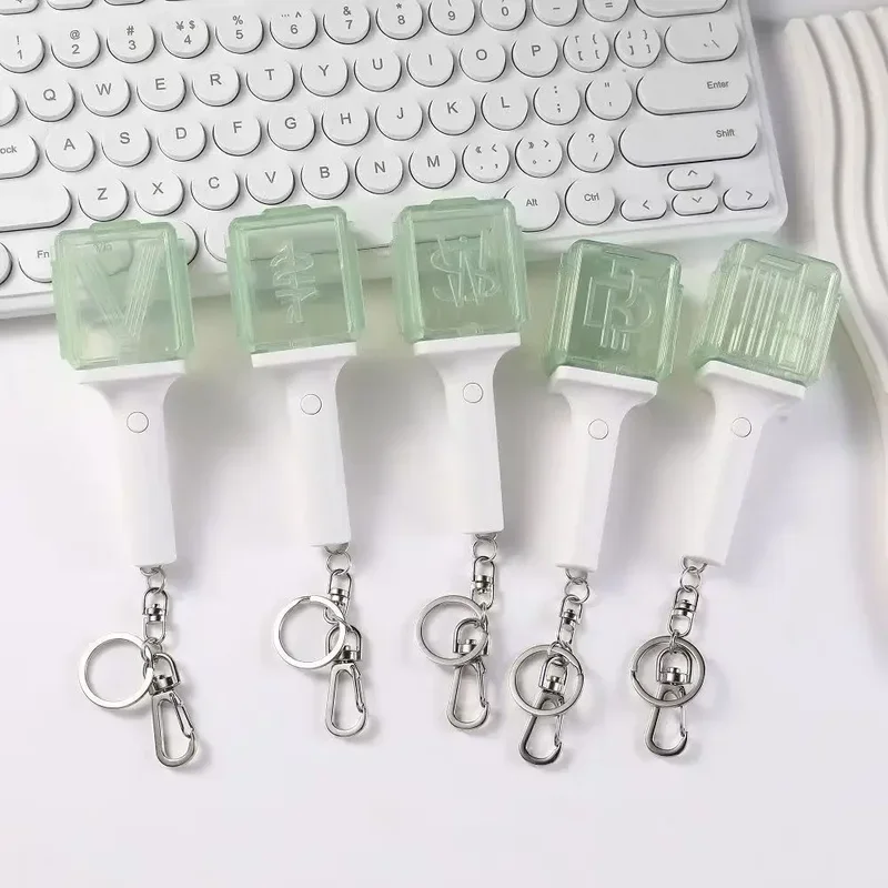 Kpop Mini Fanlight Light Stick Keyring Concert Light Stick Glow Lamp Gift Night Light Keychain