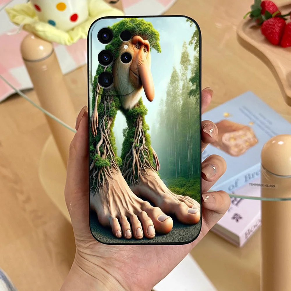 อิตาเลี่ยน Brainrot สัตว์สร้างสรรค์เคสโทรศัพท์ FUNDA สําหรับ Samsung S25 S24 S23 S22 S21A56 A55 FE ULTRA PLUS ซิลิโคนนุ่มปกสีดํา