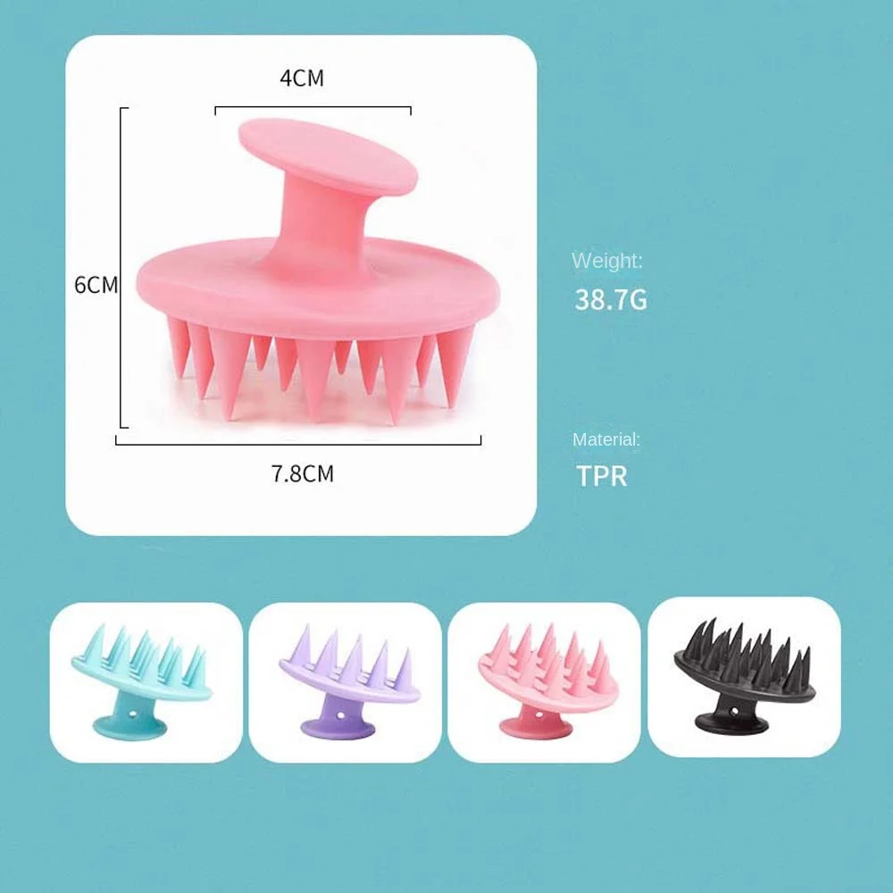 فرشاة الشامبو المحمولة سهلة الرغوة ، مقشر ، دش الجسم ، غسل الشعر ، العناية بالشعر ، لون الماكرون ، تدليك فروة الرأس للجانبين