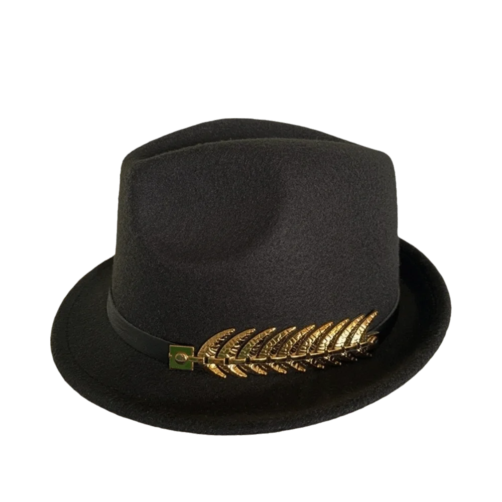 Fashion Wide Brim Wool Felt Fedora Hat Fish Bones Design Soft Top Hats Multi Color Chic Jazz Hat Wedding Party