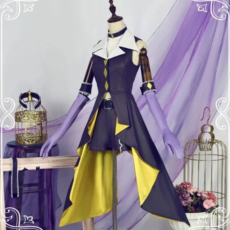 Anime Shugo Chara Tsukiyomi Utau cosplay costumes dark rhomboid jewel uniforms full set party dress Carnival sexy woman suits