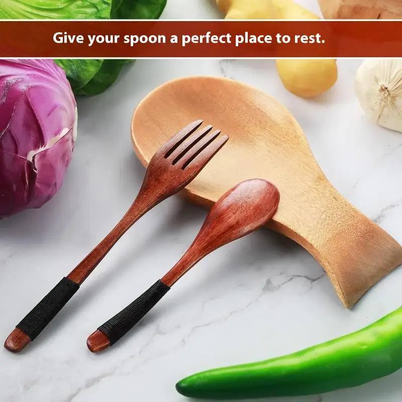 حامل ملعقة خشبية رف ملعقة خشبي صينية ملعقة منزلية وتجارية وسادة ملعقة ملعقة طبخ حامل أدوات المائدة