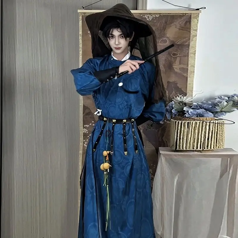 ‌Tang Dynasty Hanfu Set - Unisex Round-Neck Robe Li Bai Style Taoist Costume Traditional Chinese Clothing for Men & Women