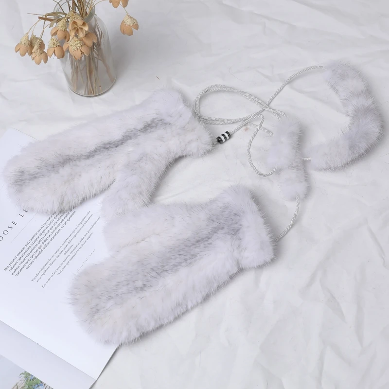 الشتاء ريال فرو المنك القفازات أزياء لينة الدافئة محبوك قفازات فرو المنك الطبيعي سيدة مرنة جيدة