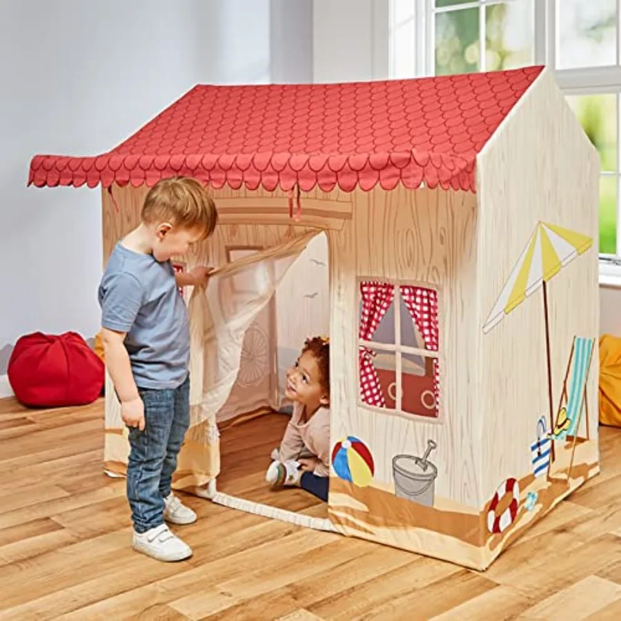Maison de jeu de plage de luxe pour enfants, tente de jeu intérieure et extérieure de qualité supérieure, toile 100% coton, cadre en acier durable, à partir de 3 ans