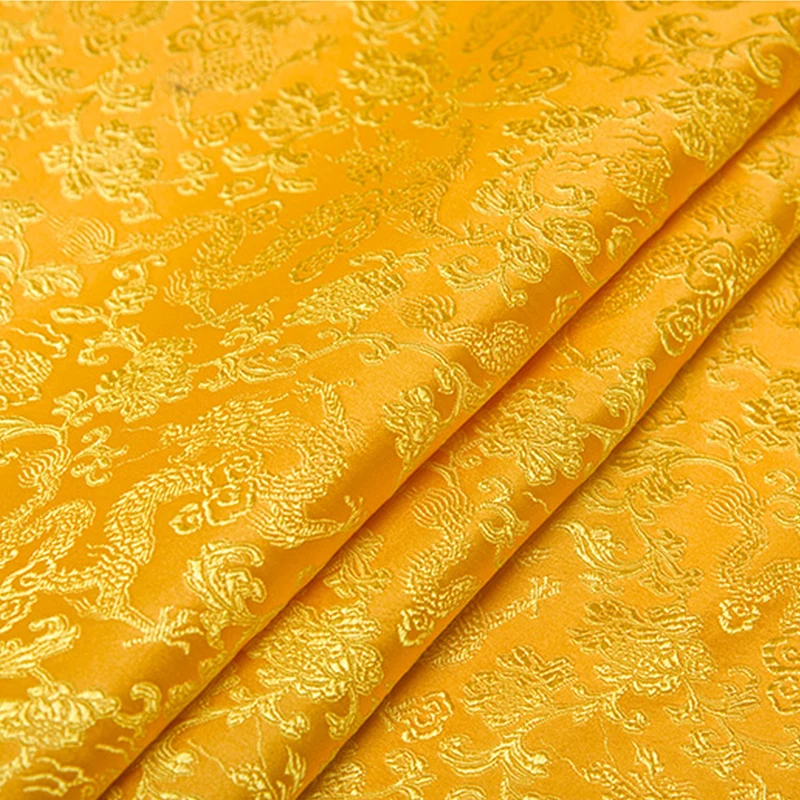 Dragon Pattern Satin Fabric Brocade Jacquard Cloth for Sewing Robe and Dress Fabric DIY Sewing Fabric in Meter