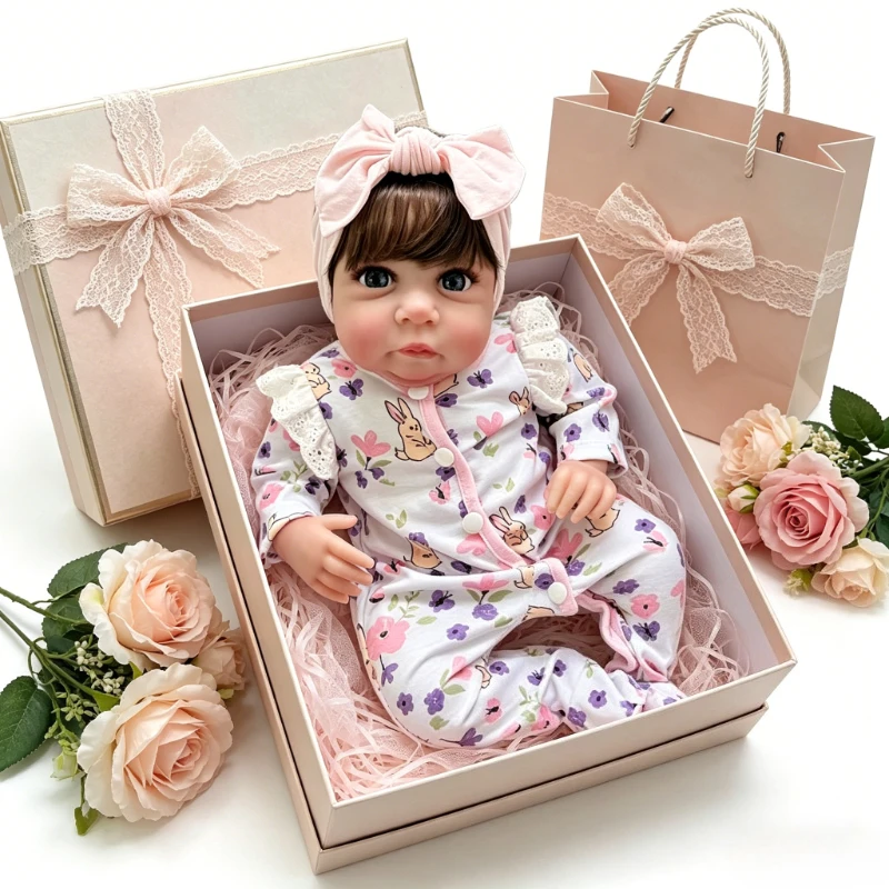 

Готовая кукла-реборн для девочек, 48 см, Майли, мягкая на ощупь, ручная работа, художественная кукла