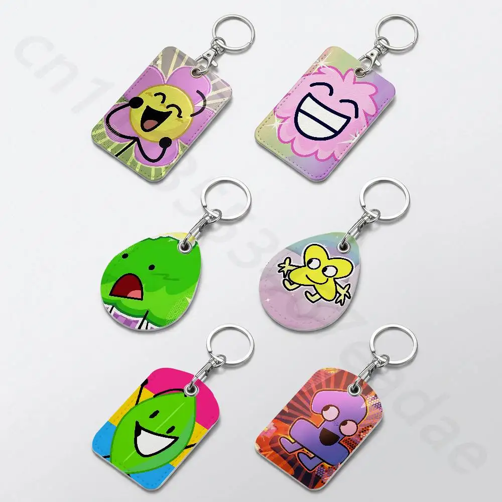 BFDI Battle for Dream Island Keychain Card Holder, Badge Credit Card Holder, Student ID Card Holder