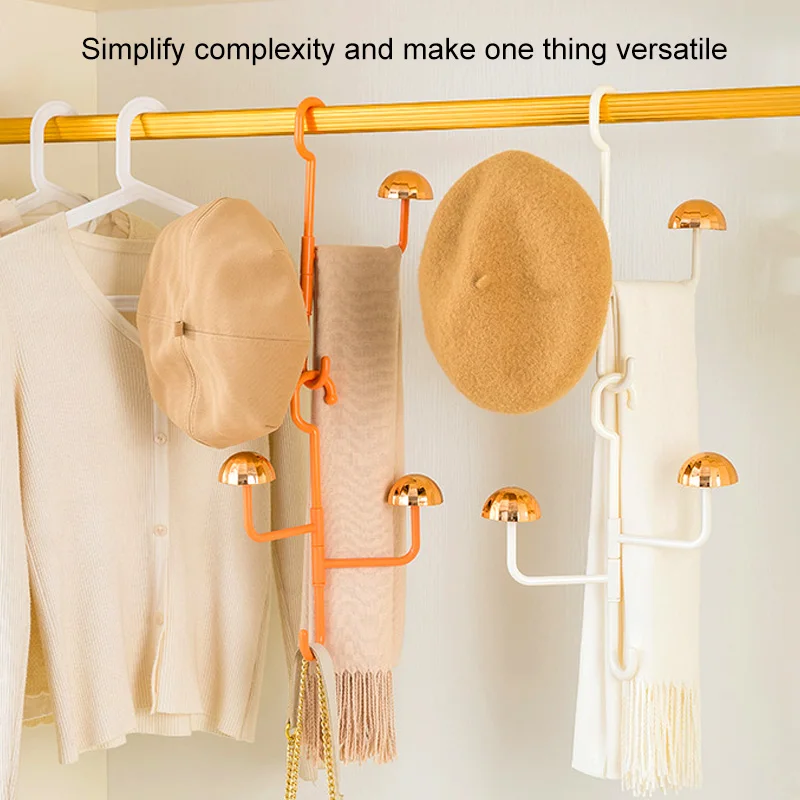 

1PC Cute Mushroom Shape Rotatable Plastic Coat Rack Storage Space Saving Convenient Creative Practical Multifunctional Supplies