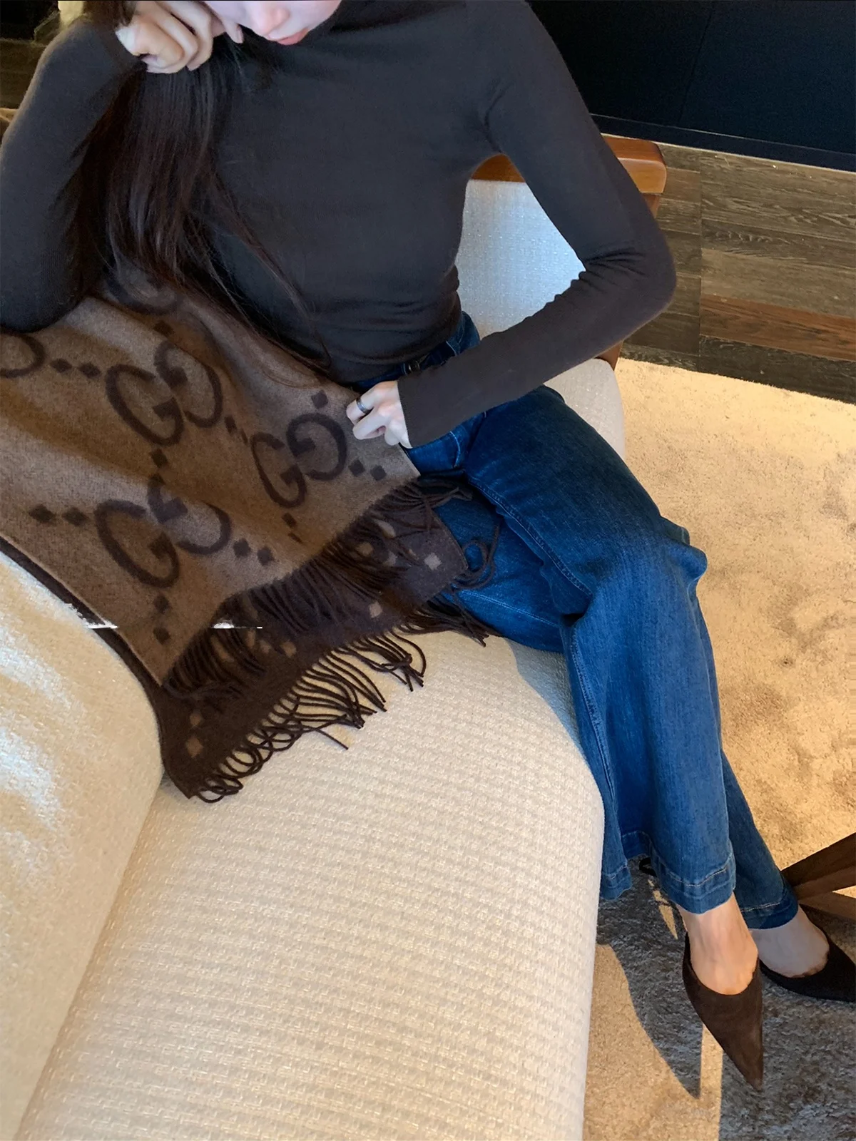 

Seeyouiceland High Ne Sl Цельный свитер из 52-ниточной прецизионной пряжи Yangzhou, базовый, осенне-зимний, шерстяной, вязаный