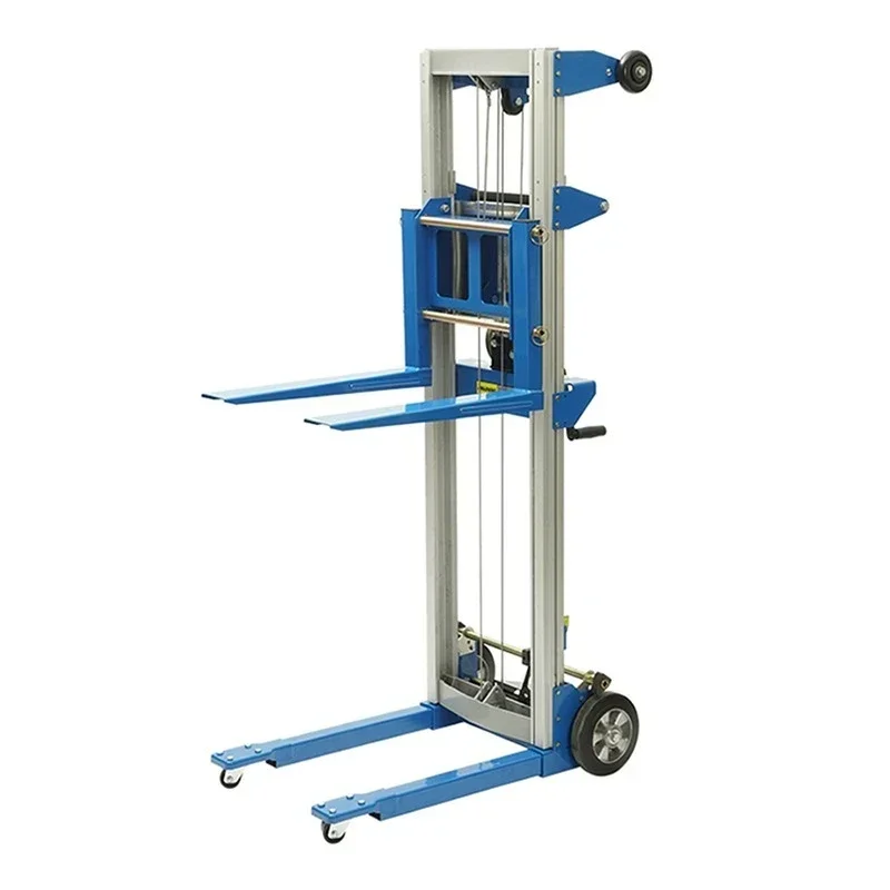 Stacker luggage truck manual hydraulic forklift stacker lift Light material handling raised hand crank