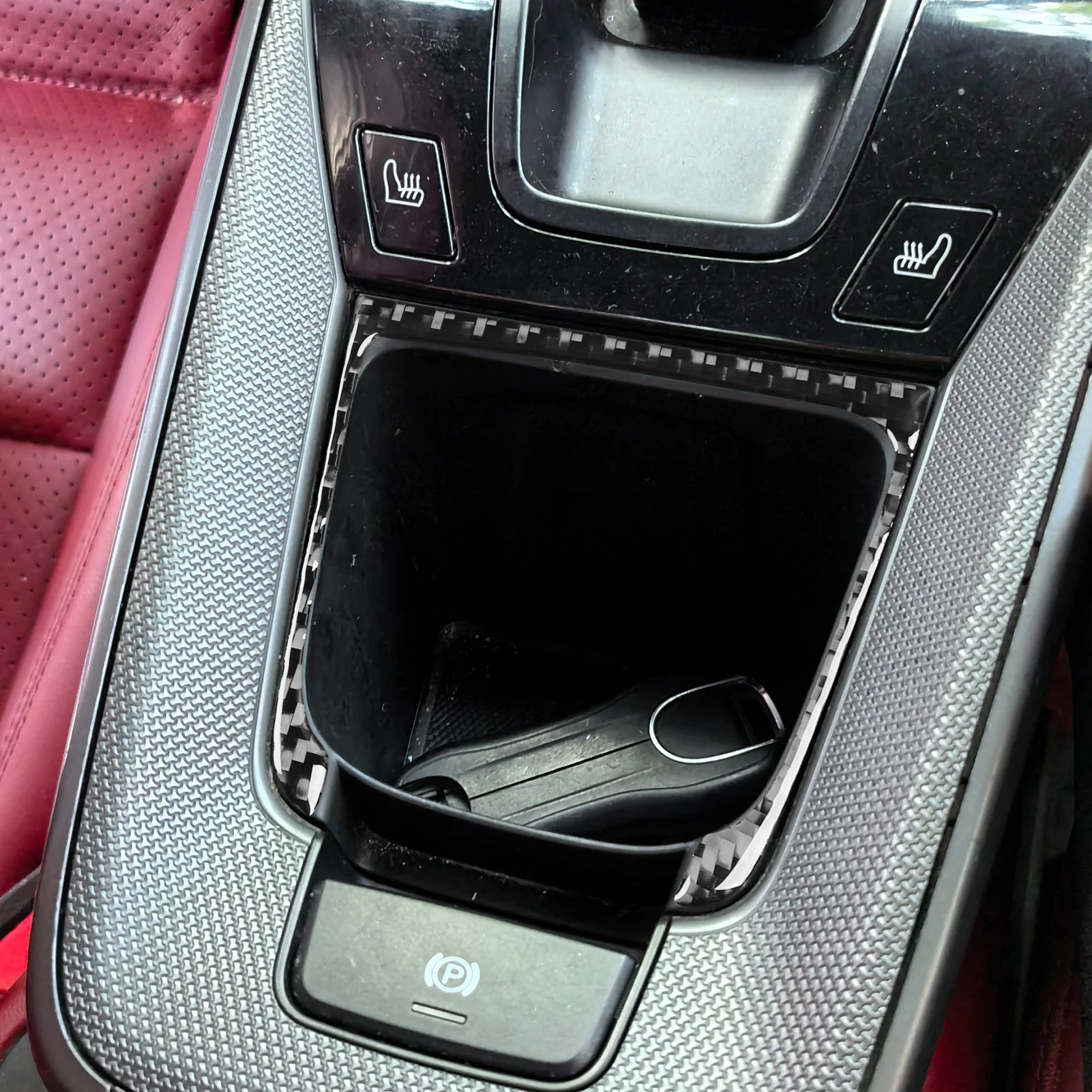 

Car Interior Accessories Center Console Cup Holder Frame Cover Carbon Fiber Sticker For Porsche 911 992 2019 2020 2021 2022 2023