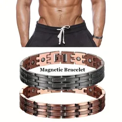 Solid Pure Copper Magnetic Bracelet 99.99% Copper Adjustable Links, Perfect for Dad Birthday Christmas Gifts
