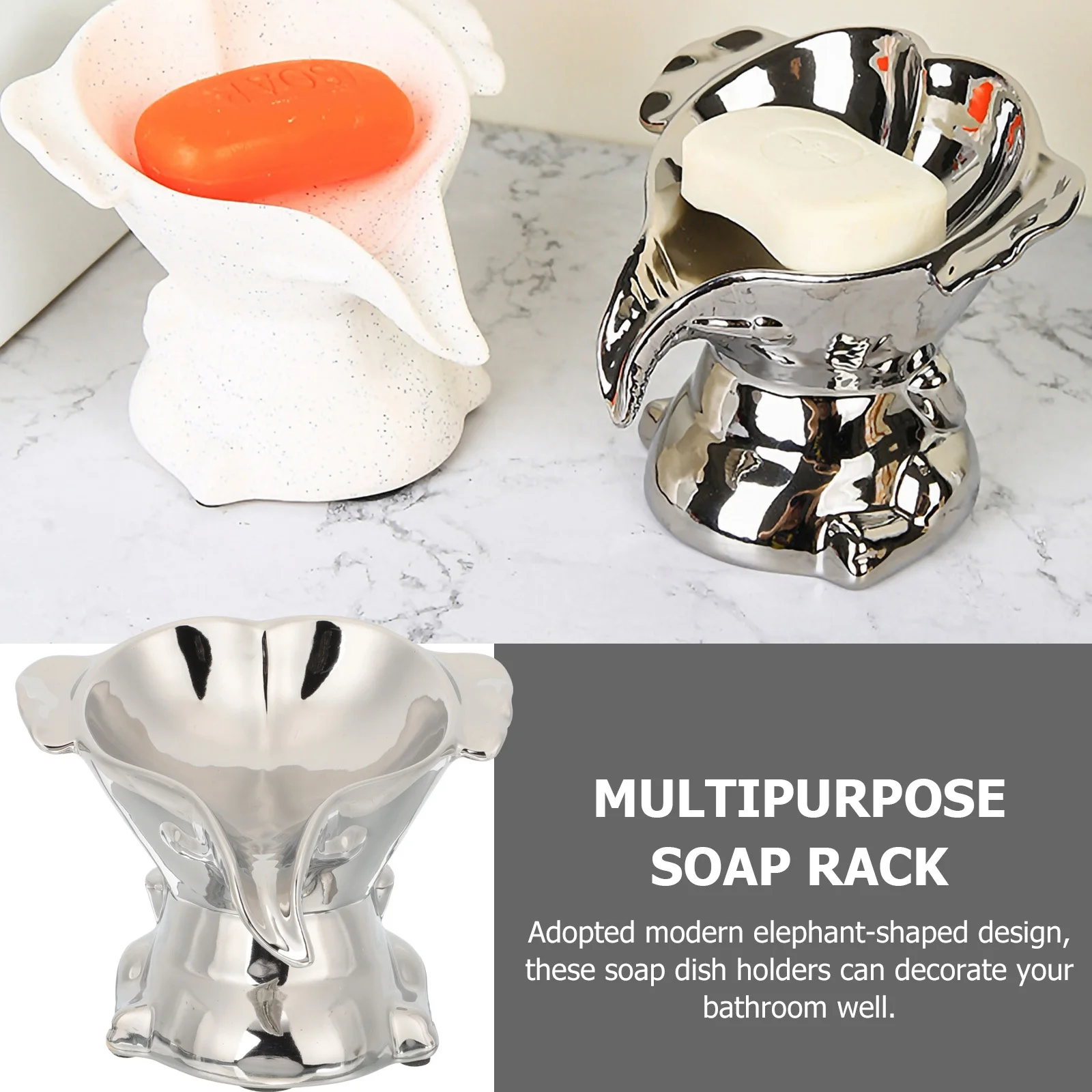 

Elephant-Shaped Ceramic Soap Holder Draining Design Modern Bathroom Accessory Shower Soap Holder Elephantsoap Dish