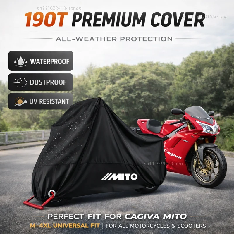 For Cagiva Mito 50 125 Mito sp525 190T Motorcycle Cover Waterproof Dustproof UV Protection All Season