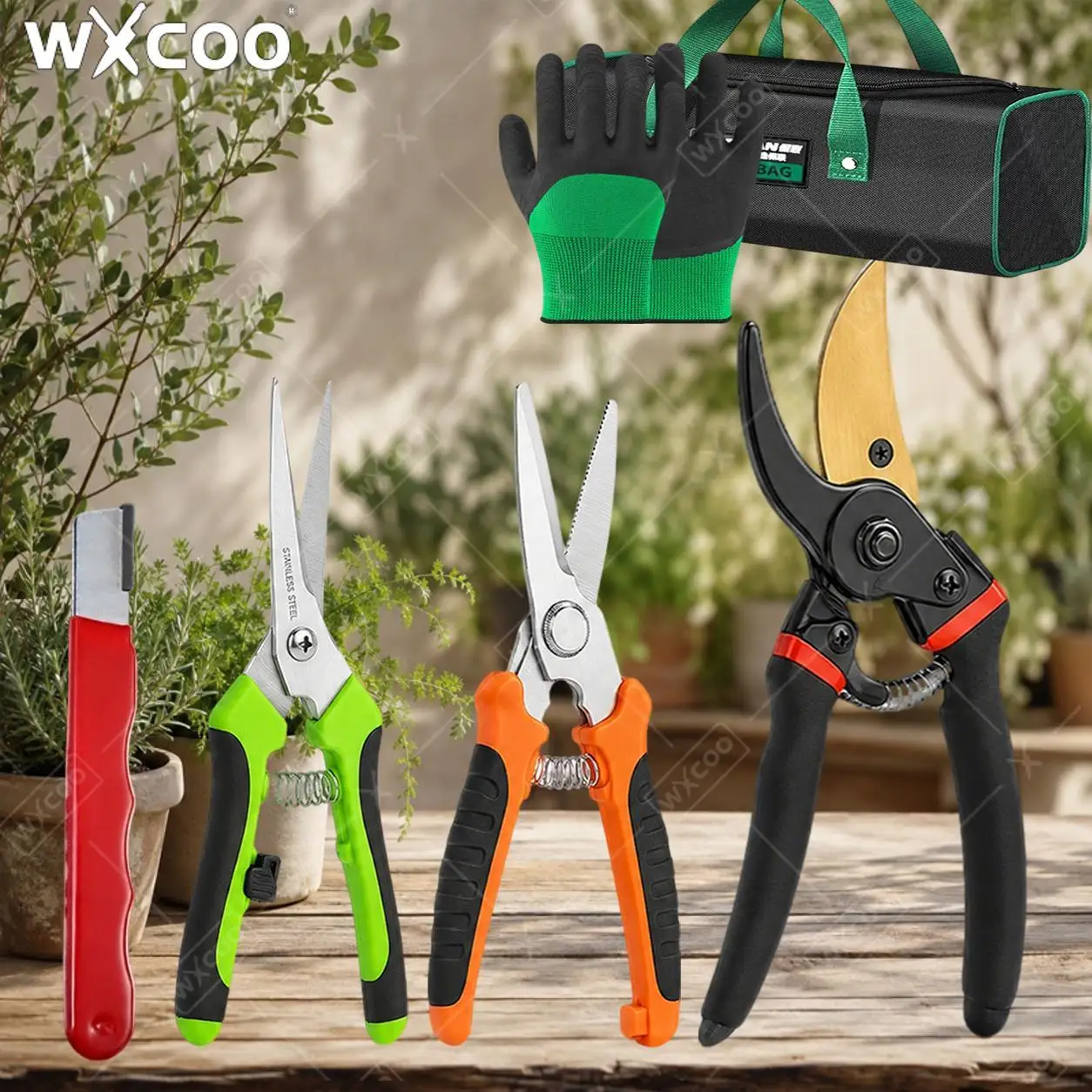 Professional Gardening Scissors Set with Storage Bag For Fruit Tree Pruning Flower Branch Cutting Labor-Saving Pruning Shears