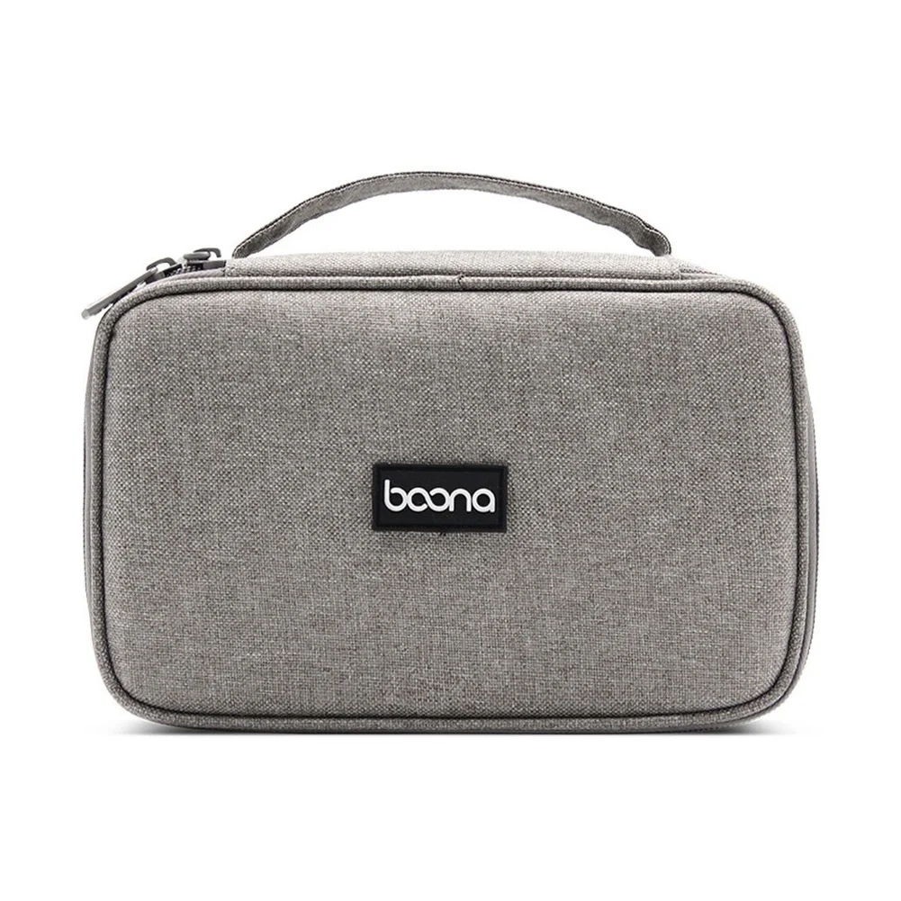 BOONA-Sac de rangement de voyage multifonctionnel pour étui à disque dur, batterie externe, adaptateur secteur, câble pour écouteurs, câble de données USB, gris